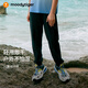 moodytiger兒童褲子防曬拒水夏季男童長(cháng)褲寬松純色百搭女童戶(hù)外休閑運動(dòng)褲 炭黑色 130 cm