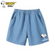 史努比男童牛仔短褲純棉褲子兒童夏季新款舒適男孩夏天休閑五分褲童裝 淺藍 呆萌努比黑X 130