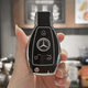 百車(chē)達適用奔馳鑰匙套 C級E級GLC GLE級GLA級S級B級C200L高檔汽車(chē)扣殼包 A款三鍵【黑色】單套