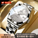I&W CARNIVAL HWGUOJI瑞士品牌IW手表男機械表全自動進口機芯夜光防水瑞表輕奢商務(wù)男表 愛沃馳光圈-冰巖灰+原裝皮表帶 定制刻字+精美禮盒