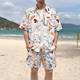 MOLOON男士泳衣沙灘襯衫寬松學(xué)生潮流花襯衫三亞夏威夷風(fēng)旅游度假沙灘服 襯衫+短褲 XL （建議125-145斤）