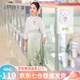蘿美醬2026新款馬面裙女童過(guò)年服套裝全套兒童漢服春秋小女孩中國風(fēng) 茵蘿長(cháng)袖上衣+綠色馬面裙+項鏈 140