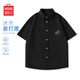 名創(chuàng)優(yōu)品（MINISO）襯衫男夏季冰絲薄款涼感透氣男士潮流復(fù)古工裝短袖襯衣 黑 XL