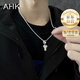 AHK26字母鈦鋼項鏈男女士百搭潮流情侶吊墜七夕情人節(jié)禮物送男女朋友 潮流滿鉆項鏈 【Y】+品牌禮盒