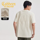 卡賓（CABBEEN）【索羅娜涼感】短袖男士T恤精致百合花薄棉繡密針牙刷繡短袖T恤 杏色15（寬松版型） L /175/50