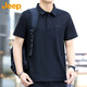 吉普（JEEP）短袖T恤男士夏季polo衫潮流休閑寬松涼感衣服男裝 黑色 3XL