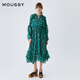 moussy 【歐陽娜娜同款】女裝新款度假連衣裙028GAH30-6140 035花紋綠色 S 00001