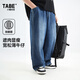 小豬托尼胖男童夏季薄款牛仔褲男童褲子胖童裝男童加肥加大直筒褲 側拉條薄牛仔褲藍 180 合適170-175身高，150-170斤