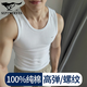 七匹狼緊身粗螺紋背心男純棉跨欄運動(dòng)汗衫全棉吸汗透氣健身無(wú)袖t打底衫n 修身版1件裝(白色)健身/打底穿 XL /175(建議體重130-150斤)