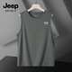 JEEP SPIRIT吉普純棉背心男夏季戶外寬松百搭休閑坎肩親膚透氣大碼男裝汗衫