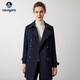 納維凱爾意大利小帆船女士通勤中長(cháng)款風(fēng)衣翻領(lǐng)大衣外套2331544503 藍 M 