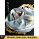 吳蠶里蘇繡絲巾禮盒送長輩媽媽款真絲披肩刺繡杭州絲綢圍巾蘇州特產(chǎn)高端 蝴蝶蘭手工蘇繡淺天藍(lán)（錦盒禮盒
