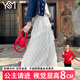 翊尚美白色半身裙女夏季2025新款高腰垂感a字蕾絲半裙長裙不規(guī)則蛋糕裙 白色 【自帶公主防透內(nèi)襯】 L 【適合111-125斤】