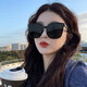 帕森（PARZIN）墨鏡女2025新款潮偏光防紫外線陽眼鏡感開車夏季大臉顯瘦太陽鏡 標準+贈送眼鏡盒+眼鏡布