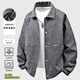 頭號青年外套男春秋季新款大碼男裝寬松休閑男士襯衫上衣服夾克 黑 4XL