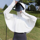 蕉下森林防曬衣女夏季2025新款黑膠帽檐原紗冰絲披肩騎行罩衫薄款防曬服 霜奶白【可拆卸黑膠帽檐+拆卸鏡 均碼 F []80-145斤