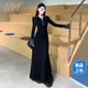 JZDZ法式黑色polo針織連衣裙子女早春季2025新款內(nèi)搭打底氣質(zhì)魚尾長(zhǎng)裙 【黑色】廳里廳氣/法式/赫本風(fēng)/ M 45/55kg