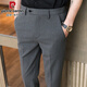 皮爾卡丹（pierre cardin）潮流商務(wù)休閑褲男士韓版修身小腳西褲英倫長(cháng)褲春季垂感九分西裝褲 K986中灰 長(cháng)褲 32 適合130-139斤左右