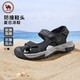 駱駝牌 戶(hù)外舒適沙灘防撞包頭平底休閑涼鞋 P15M307023 黑色 40