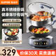 蘇泊爾（SUPOR）家用電炒鍋多功能宿舍電蒸鍋32CM大口徑3擋可調蒸煮一體不粘煎粘煎炒鍋 4.7L CJ30RF865【精鐵0涂層】分體式