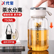 代璽玻璃杯大容量水杯男女士高顏值茶水分離泡茶杯磁彈杯便攜喝水杯子 白色-750ML【磁吸分離】送杯套