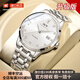 I&W CARNIVAL HWGUOJI瑞士品牌IW手表男女全自動(dòng)機(jī)械情侶表夜光單日歷商務(wù)休閑防水腕表 愛(ài)沃馳本色白面-進(jìn)口機(jī)芯-男款