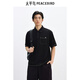 太平鳥(niǎo)男裝40支polo衫夏季工裝口袋翻領(lǐng)短袖^黑色第一批L