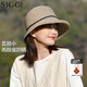 Siggi防曬帽女春夏防曬復古小盆帽度假漁夫帽遮陽(yáng)帽可折疊涼帽草帽 氣質(zhì)咖 M(56-58CM)
