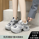 小碼女鞋313233內增高厚底復古老爹鞋新款運動(dòng)鞋休閑鞋德訓鞋34碼 灰色【增高7cm】 32
