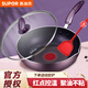 蘇泊爾（SUPOR）不粘鍋平底鍋煎鍋炒菜鍋火紅點(diǎn)聚油底加深牛排鍋燃?xì)怆姶艩t通用 PJ28R4 28cm