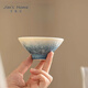 季慕家窯變結晶釉斗笠杯家用茶杯陶瓷功夫茶具主人杯個人專用品茗杯 結晶釉斗笠杯(藍) 200mL以下