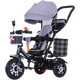 寶樂(lè)駿【旋轉(zhuǎn)座椅】?jī)和嗆?chē)腳踏車(chē)小孩寶寶幼兒童車(chē)1-6歲輕便手推車(chē) 黑灰【雙向推行】鈦空輪