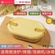 AKAW日本玻璃扣飯盒可微波加熱上班族專用打包帶蓋便當(dāng)碗分隔餐保鮮盒 單格-黃色【高硼硅】一鍵排氣