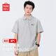 名創(chuàng)優(yōu)品（MINISO）2025夏季新款重磅華夫格翻領(lǐng)polo衫簡約純色短袖t恤男 淺灰 XL