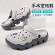 H8醫用手術(shù)室專(zhuān)用拖鞋女夏季新款防滑厚底eva防臭醫護士鞋洞洞鞋男 鉛白灰-櫻桃小熊 37