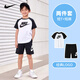 NIKE 耐克童裝兒童短袖+短款套裝2025年春季兒童休閑2件套