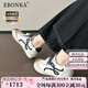 Ebonka輕奢高端品牌7cm內(nèi)增高復(fù)古阿甘德訓(xùn)鞋女真皮厚底歪頭運(yùn)動休閑鞋 白色7cm[真皮版送運(yùn)費(fèi)險] 38