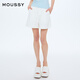 moussy 2025春季新品隨性經(jīng)典豎條紋休閑褲捏褶短褲028ISZ30-0291 013象牙色 S