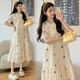 衣百壹（yIBAIyI）孕婦裝2026新款夏季甜美刺繡碎花連衣裙中長(cháng)款遮肚孕婦裙子夏裝 杏色連衣裙 XL