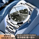 I&W CARNIVAL HWGUOJI士名表十大品牌手表男士全自動進口機芯夜光防水手表輕奢商務男表 愛沃馳光圈-曜石黑-明星同款-精美禮品 精美禮盒