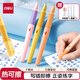 得力（deli）熱敏可擦學(xué)生矯姿鋼筆 寫錯(cuò)即擦不留痕兒童初學(xué)練字正姿鋼筆（3筆3可擦晶藍(lán)墨囊1潤(rùn)筆器） SF542-3