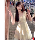 戀的連衣裙夏季法式2025新款公主裙甜妹學(xué)生小個子女生衣服夏天短裙子 杏色 均碼 (可備注碼數(shù))