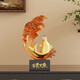 禾笙堂寓意富貴有魚(yú)琥珀色擺件玄關(guān)客廳擺件輕奢高檔辦公室裝飾開(kāi)業(yè)擺件