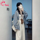 CTOX早春藍(lán)色格子防曬長袖襯衫女裝夏季2025新款百搭襯衣法式上衣外套 【藍(lán)格子襯衫】 M 95-110斤
