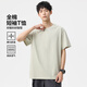 布衣傳說【100%棉】短袖t恤男士純色打底衫半袖上衣服潮 卡其綠 2XL