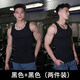 SMVP美式修身重磅運動(dòng)背心健身無(wú)袖T恤男潮流百搭彈力棉打底 黑色+黑色  M 90-120斤