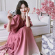 皮爾卡丹（pierre cardin）樹莓粉漸變色連衣裙女夏季2025新款法式氣質(zhì)高級感寬松泡泡袖長裙 樹莓粉 【面料升級版】 S 96-110斤