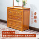 芝蘭花韻五斗柜香樟木防蟲(chóng)中式雕花全實(shí)木榫卯整裝抽屜抽斗收藏收納三斗柜 香樟木三斗80*40*80cm花梨色