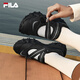 FILA 斐樂官方女鞋OAKMONT SANDAL摩登涼鞋2025夏新款歐客漫涼鞋 黑-BK 37.5