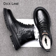DICK LANE 迪克.雷恩品牌馬丁靴男2026冬季新款羊毛高幫棉鞋男士加絨保暖雪地靴皮靴男 FL6278M黑色加絨款  42 標準皮鞋尺碼